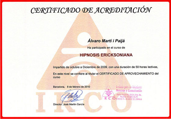 Irco Centro de Formación y Coaching - Hipnosis Ericksoniana